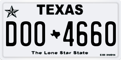 TX license plate DOO4660