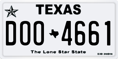 TX license plate DOO4661