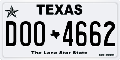 TX license plate DOO4662