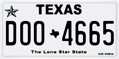TX license plate DOO4665