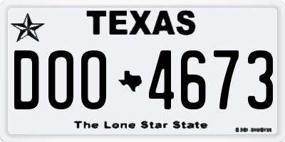 TX license plate DOO4673