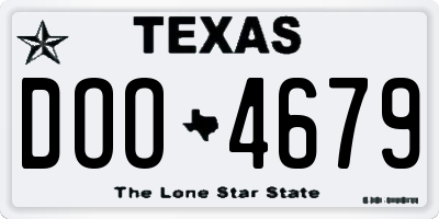 TX license plate DOO4679