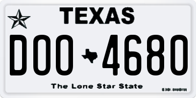 TX license plate DOO4680