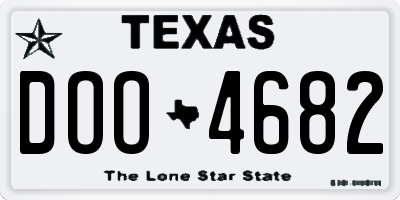 TX license plate DOO4682