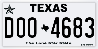 TX license plate DOO4683