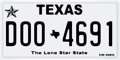 TX license plate DOO4691