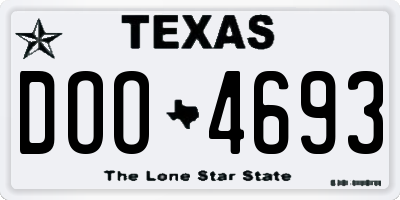 TX license plate DOO4693