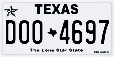 TX license plate DOO4697