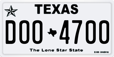 TX license plate DOO4700