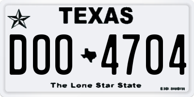 TX license plate DOO4704