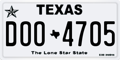 TX license plate DOO4705