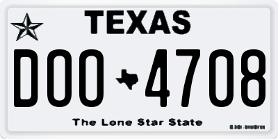 TX license plate DOO4708