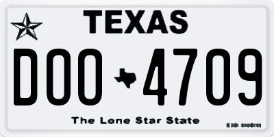 TX license plate DOO4709