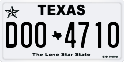 TX license plate DOO4710