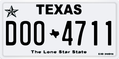 TX license plate DOO4711