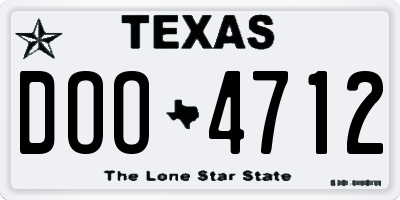 TX license plate DOO4712