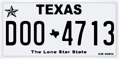 TX license plate DOO4713