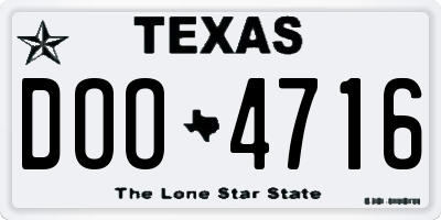 TX license plate DOO4716