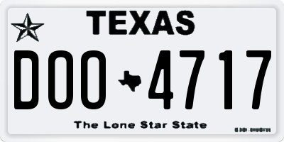 TX license plate DOO4717