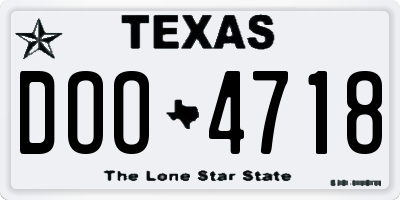 TX license plate DOO4718