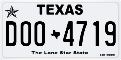 TX license plate DOO4719