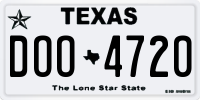 TX license plate DOO4720