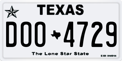 TX license plate DOO4729