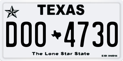TX license plate DOO4730