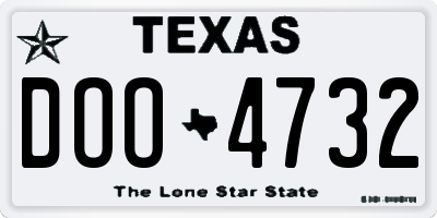 TX license plate DOO4732