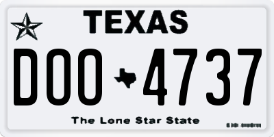 TX license plate DOO4737