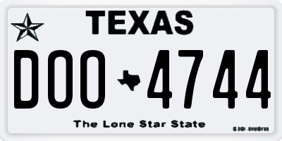 TX license plate DOO4744