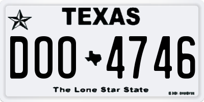 TX license plate DOO4746