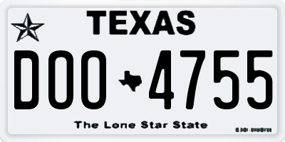 TX license plate DOO4755