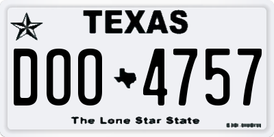 TX license plate DOO4757