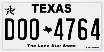 TX license plate DOO4764