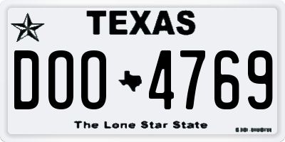 TX license plate DOO4769