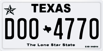 TX license plate DOO4770