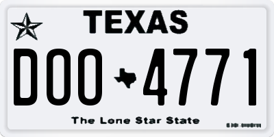 TX license plate DOO4771