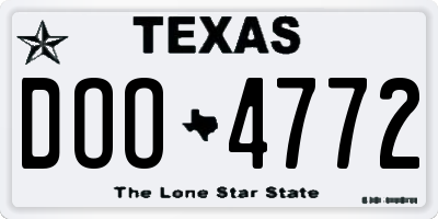 TX license plate DOO4772