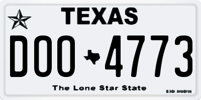 TX license plate DOO4773