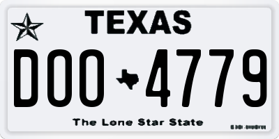 TX license plate DOO4779