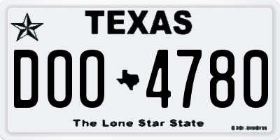 TX license plate DOO4780