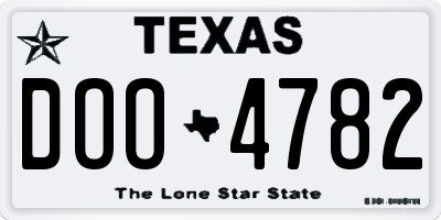TX license plate DOO4782