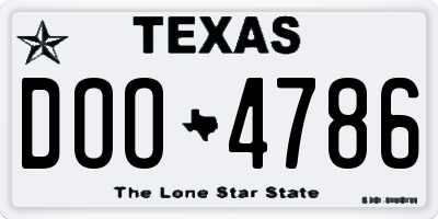 TX license plate DOO4786