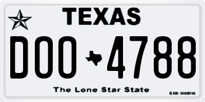 TX license plate DOO4788