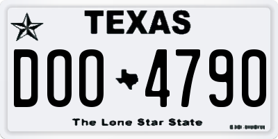 TX license plate DOO4790
