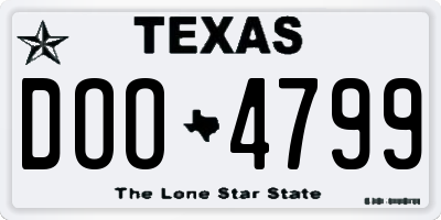 TX license plate DOO4799