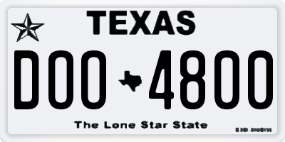 TX license plate DOO4800