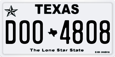 TX license plate DOO4808