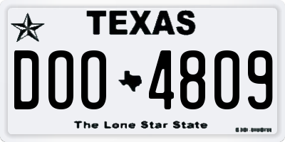 TX license plate DOO4809